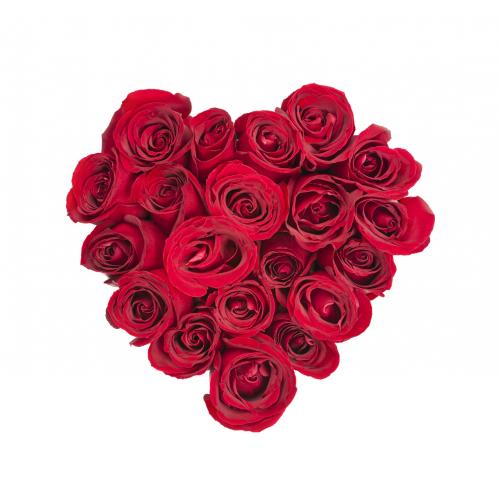 Srdce z rudých růží